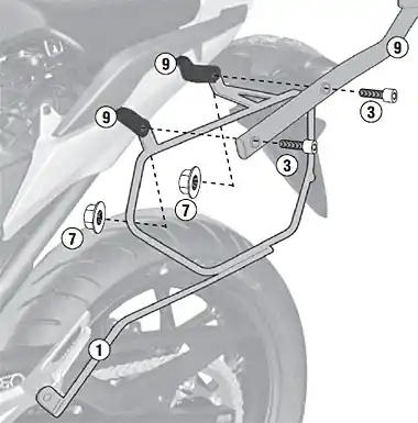 Hoge Kwaliteit GIVI - 1111KIT-SPECIAL KIT FOR GTE1111 - Brackets - Compatibiliteit met Honda