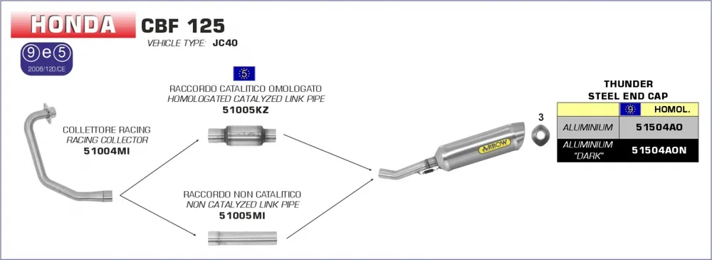 ARROW - CATALYTIC MID-PIPE - Exhaust - Catalytische functie Beperkt Aanbod