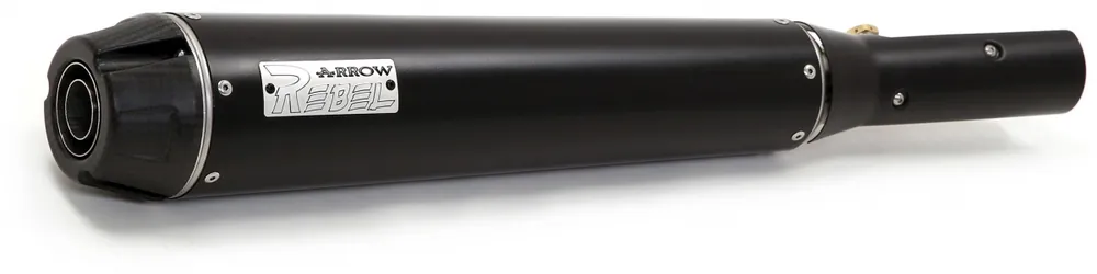 ARROW - REBEL NICHROM DARK WITH ALU DARK END CAP EEC - Exhaust - Met RVS Link Pipe Trendy