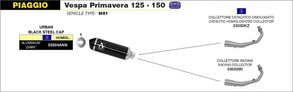 ARROW - URBAN ALUMINIUM DARK - Uitlaat - Silencer Gratis Verzending