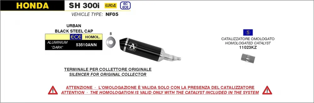 ARROW - URBAN ALUMINIUM DARK WITH DARK END CAP - Exhaust - Silencer Voordeelprijs