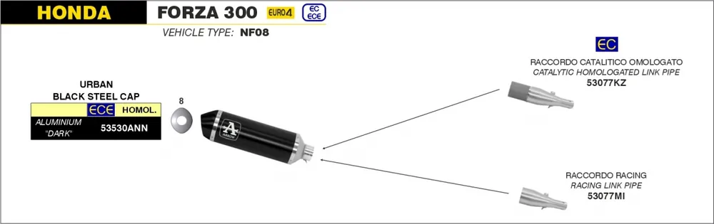 Nu Kopen ARROW - URBAN ALUMINIUM DARK - Exhaust - Silencer