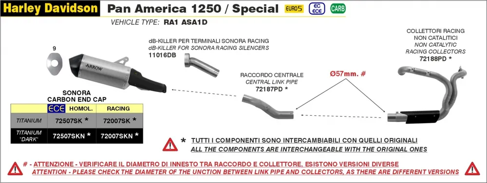ARROW - SONORA TITANIUM - Exhaust - RACING SILENCER Topkwaliteit