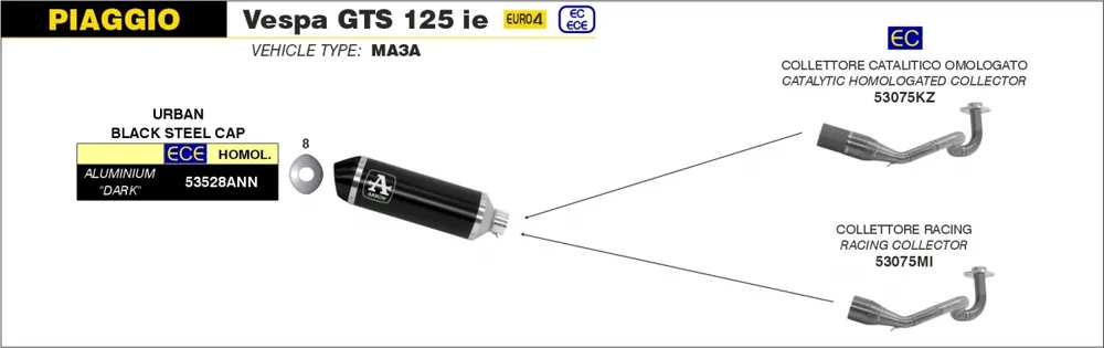 ARROW - URBAN ALUMINIUM DARK WITH DARK END CAP - Exhaust - Silencer Actieprijs