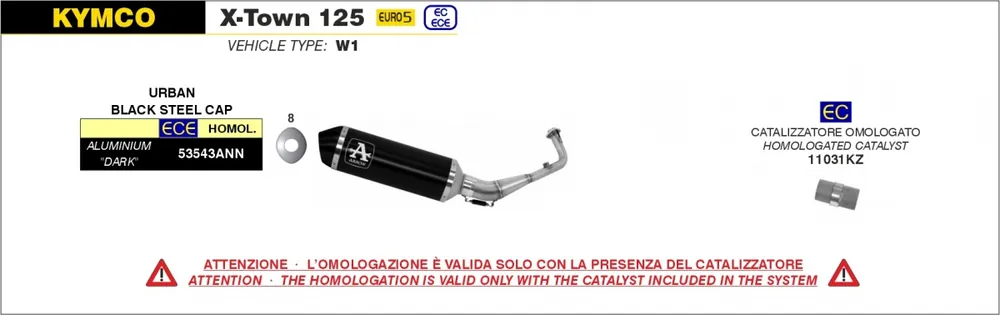 ARROW - URBAN ALUMINIUM DARK - Uitlaat - EEC Gratis Verzending