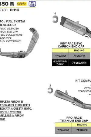 ARROW - RACING FULL SYSTEM - Exhaust - Titanium Silencer Handgemaakt