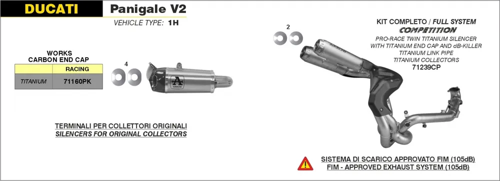 ARROW - COMPETITION FULL TITAN SYSTEM - Exhaust - Geschikt voor Ducati Beperkte Voorraad