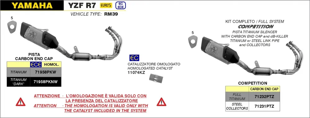 Nieuwe Collectie ARROW - PISTA TITANIUM DARK - Exhaust - FULL SYSTEM