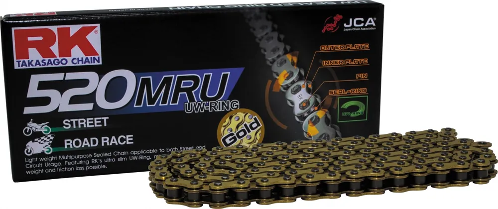 RK - GB520MRU - Chains - GOLD, RACING UW'RING Seizoensaanbieding