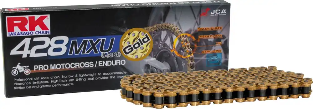 RK - GB428MXU - Chains - GOLD, RACING U'RING Direct Verzonden