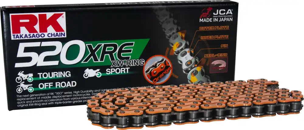 Hoge Kwaliteit RK - DD520XRE - Chains - ORANGE, SUPER REINFORCED