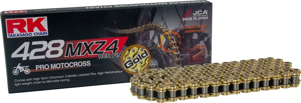 RK - GB428MXZ4 - Chains - GOLD, ULTRA REINFORCED RACING Veilige Betaling