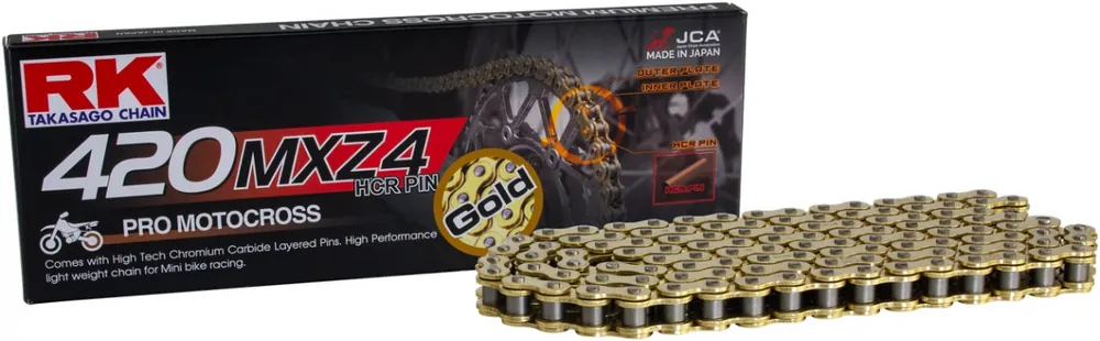 RK - GB420MXZ4 - Chains - GOLD, ULTRA REINFORCED RACING Gecertificeerd