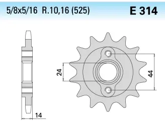 CHIARAVALLI - FRONT 16T - Sprockets - 16T Shop Nu