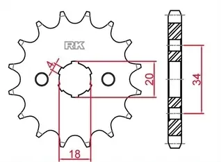 Meest Verkocht RK - FRONT 16T, 428 - Sprockets - 16 tanden