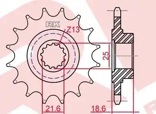 Plaats Bestelling RK - FRONT 14T, 520 - Sprockets - 14T Tandwiel