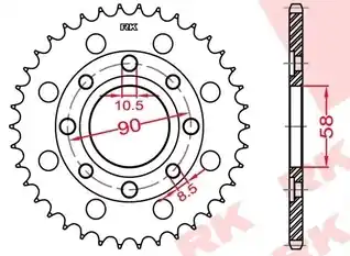 Direct Beschikbaar RK - REAR 49T, 428 - Sprockets - Achtertandwiel 49T