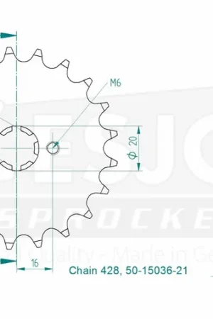 ESJOT - FRONT 21T, 428 - Sprockets - Compatibiliteit Merkproduct
