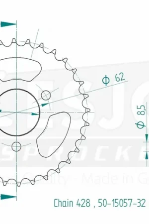 Favoriet ESJOT - REAR STEEL 32T, 428 - Sprockets - Staal