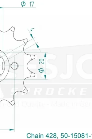 Gratis Retour ESJOT - FRONT 15T, 428 - Sprockets - 15T