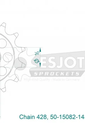ESJOT - FRONT LIGHT 14T, 428 - Sprockets - Hoogwaardige kwaliteit Lage Prijs