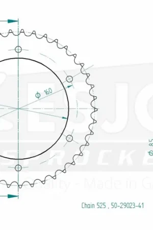 Origineel ESJOT - REAR STEEL 41T, 525 - Sprockets - Duurzaam en Betrouwbaar