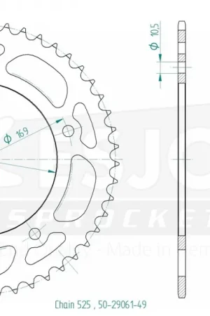 ESJOT - REAR 49T, 525 - Sprockets - 49T Trendy