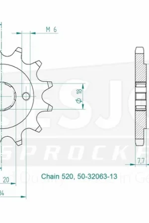 Goedkoop ESJOT - FRONT 13T, 520 - Sprockets - 13T