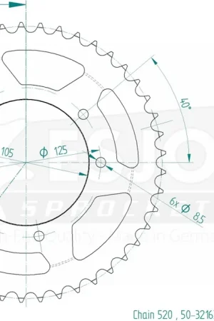 Korting ESJOT - REAR STEEL 45T, 520 - Sprockets - Staal constructie