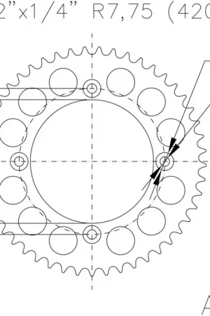 ESJOT - REAR ALU 60T, 420 - Sprockets - Lichtgewicht Aluminium Nieuwe Collectie