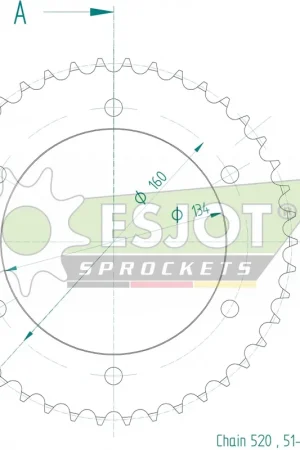 ESJOT - REAR ALU 42T, 520 - Sprockets - Aluminium Gereduceerde Prijs