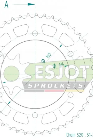 ESJOT - REAR ALU 46T, 520 - Sprockets - Lichtgewicht Aluminium Koop Online