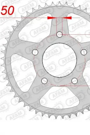 AFAM - REAR STEEL 53T, 428 - Sprockets - Staalconstructie Trendy