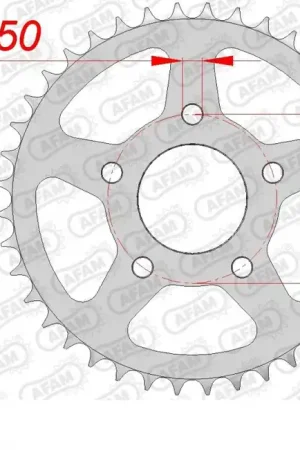Gratis Retour AFAM - REAR STEEL 44T, 520 - Sprockets - Staal constructie