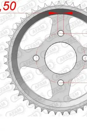 AFAM - REAR STEEL 50T, 428 - Sprockets - Hoogwaardige staalconstructie Gecertificeerd