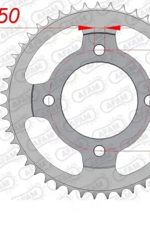 Seizoensaanbieding AFAM - REAR STEEL 47T, 428 - Sprockets - Achterste Sprocket