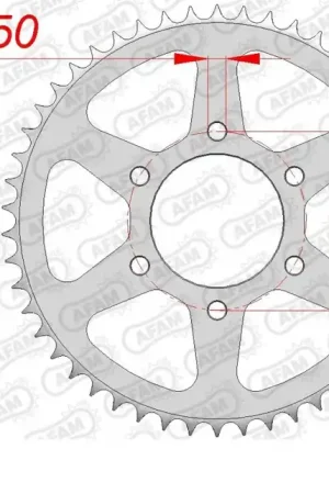 AFAM - REAR STEEL 50T, 428 - Sprockets - Hoogwaardige staalconstructie Koopje