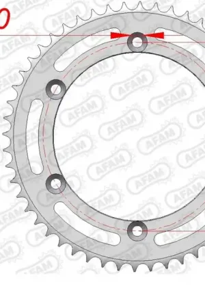 Koop Online AFAM - REAR STEEL 52T, 428 - Sprockets - Staal