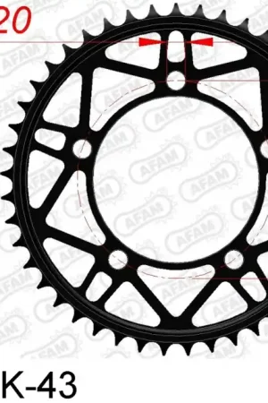 AFAM - REAR STEEL 43T, 520 - Sprockets - Hoogwaardige kwaliteit Beperkt Aanbod