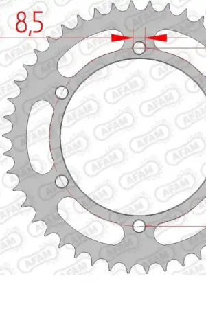 AFAM - REAR STEEL 46T, 428 - Sprockets - Robuuste staalconstructie Lage Prijs