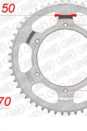 Nu Kopen AFAM - REAR STEEL 52T, 420 - Sprockets - Hoogwaardige staalconstructie