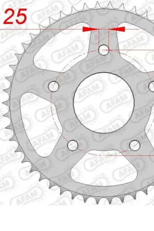AFAM - REAR STEEL 50T, 428 - Sprockets - Hoge kwaliteit Plaats Bestelling