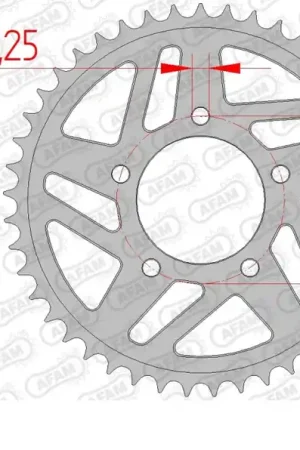 AFAM - REAR STEEL 45T, 525 - Sprockets - Hoogwaardige kwaliteit Korting
