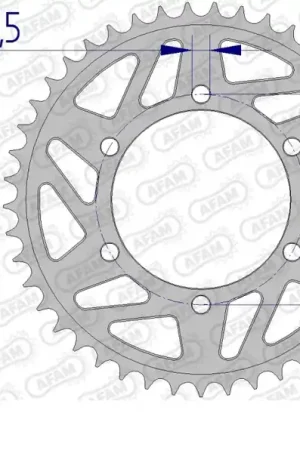 AFAM - REAR ALU 44T, 520 - Sprockets - Aluminium 44T Hoge Kwaliteit