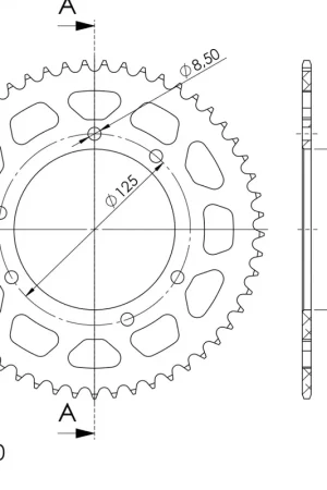Beperkt Aanbod SUPERSPROX - REAR ALU 53T - Sprockets - Rood