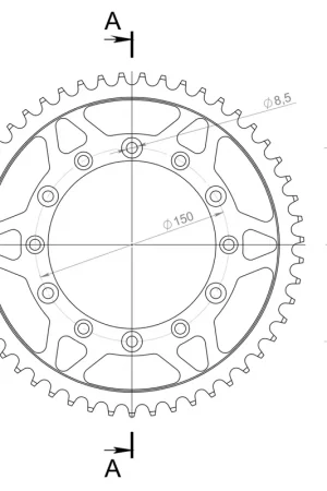 Topkwaliteit SUPERSPROX - REAR STEEL 51T, BLACK, 520 - Sprockets - Duurzaam Staal