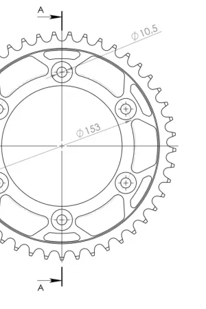 Handgemaakt SUPERSPROX - REAR STEEL 45T, BLACK, 520 - Sprockets - Stalen achtertandwiel