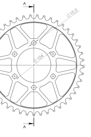 Speciale Aanbieding SUPERSPROX - REAR STEEL 47T, BLACK, 520 - Sprockets - Staal