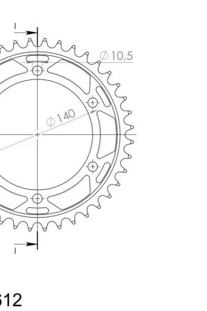 SUPERSPROX - REAR STEEL 40T, 530, BLACK - Sprockets - Staal Nieuw