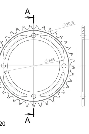 SUPERSPROX - REAR STEEL 38T, BLACK, 520 - Sprockets - Staal Finale Uitverkoop
